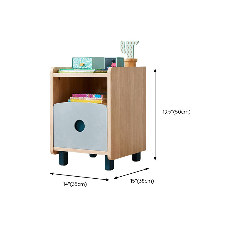 Modern Kids Nightstand Wood Kids Bedside Table with Open Cubby