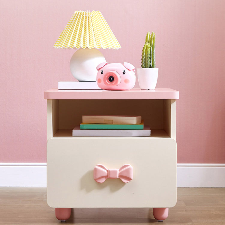 Modern Kids Bedside Table Princess Kids Nightstand with Open Cubby