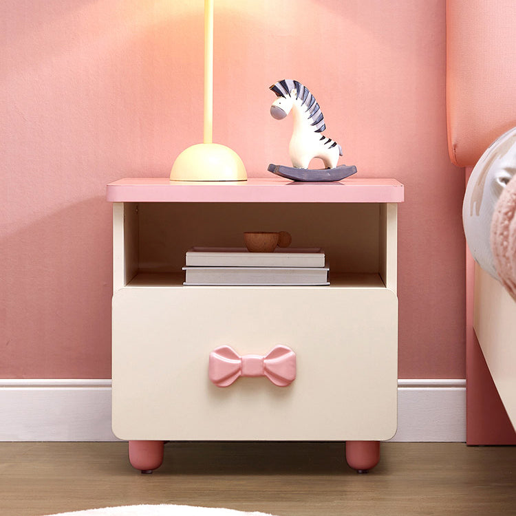 Modern Kids Bedside Table Princess Kids Nightstand with Open Cubby