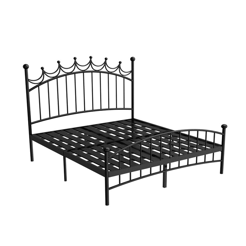 Contemporary Metal Bed Frame Open Frame Princess Iron Bed Frame with Headboard