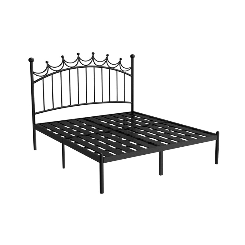 Contemporary Metal Bed Frame Open Frame Princess Iron Bed Frame with Headboard