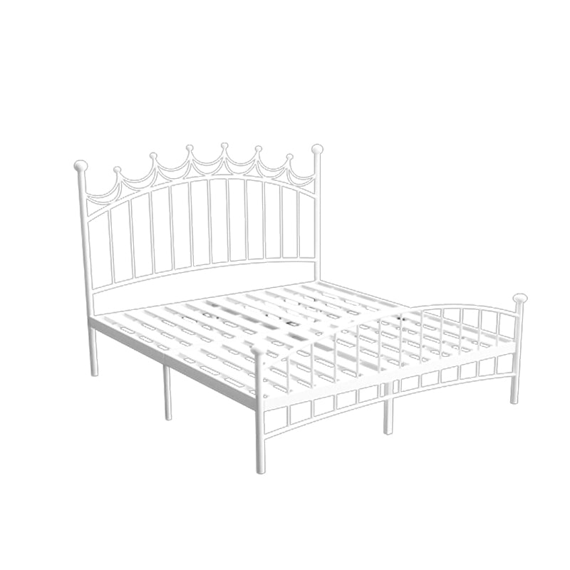 Contemporary Metal Bed Frame Open Frame Princess Iron Bed Frame with Headboard