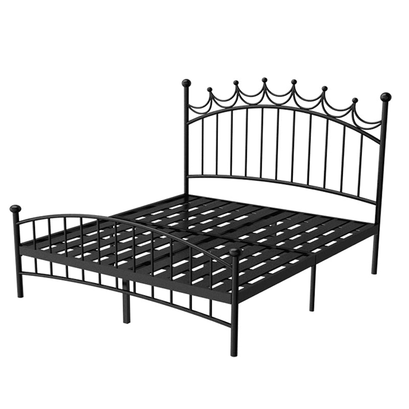 Contemporary Metal Bed Frame Open Frame Princess Iron Bed Frame with Headboard