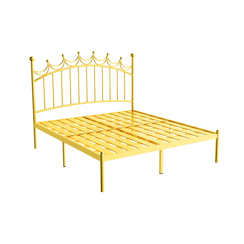 Contemporary Metal Bed Frame Open Frame Princess Iron Bed Frame with Headboard