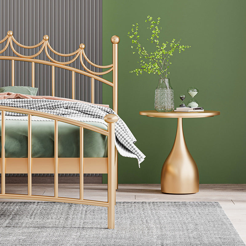 Contemporary Metal Bed Frame Open Frame Princess Iron Bed Frame with Headboard