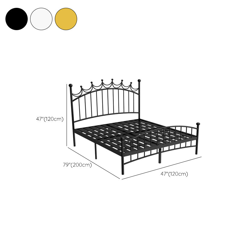 Contemporary Metal Bed Frame Open Frame Princess Iron Bed Frame with Headboard