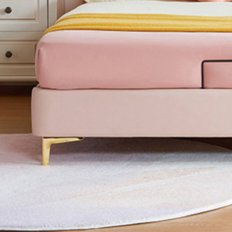 Pink Leather Modern Standard Bed Princess Upholstered Bed Frame with Mattress