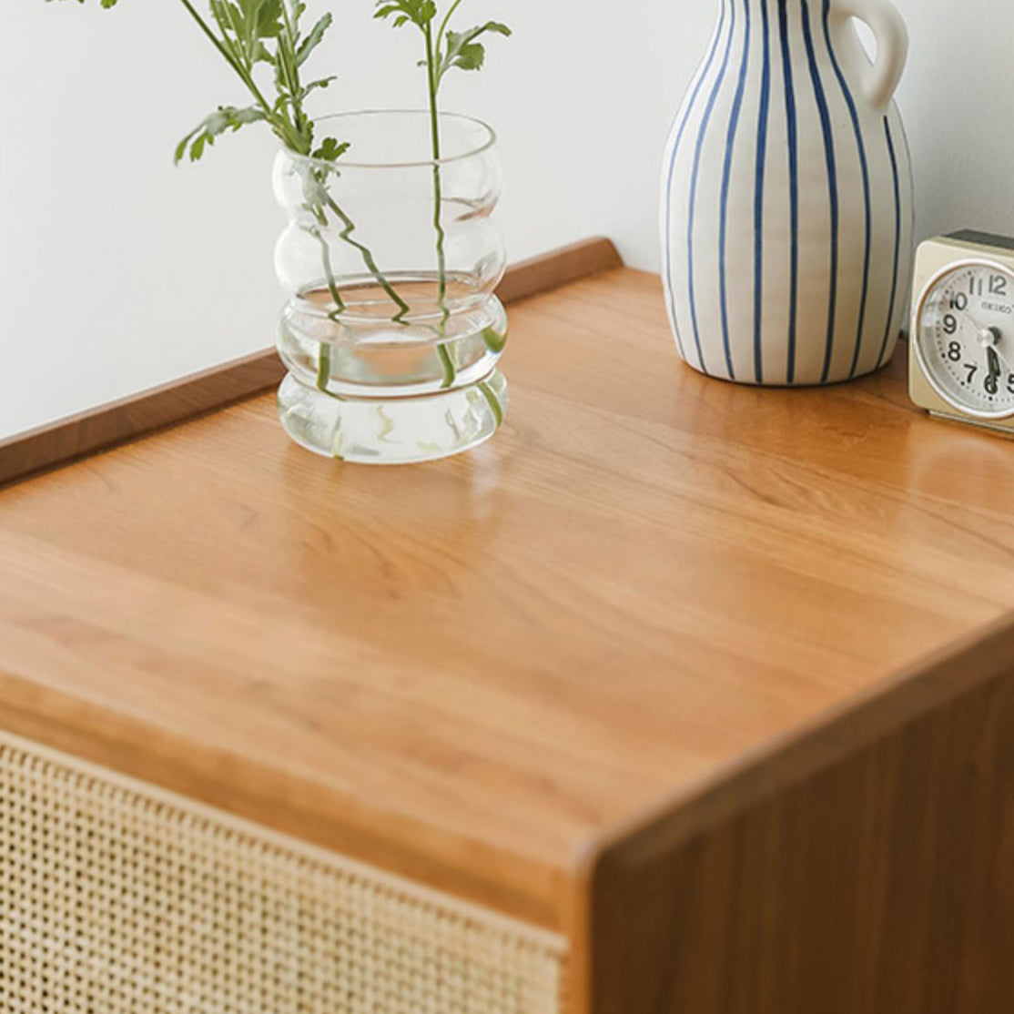 Solid Wood Accent Table Nightstand Glam Night Table for Bedroom