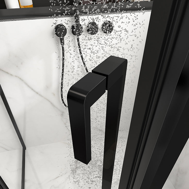 Transparent Shower Bath Door Scratch Resistant Satin Black Shower Doors