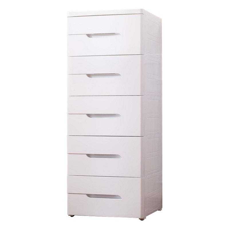 5 Drawers Vertical Kids Nightstand Modernism Plastic Nursery Dresser for Bedroom