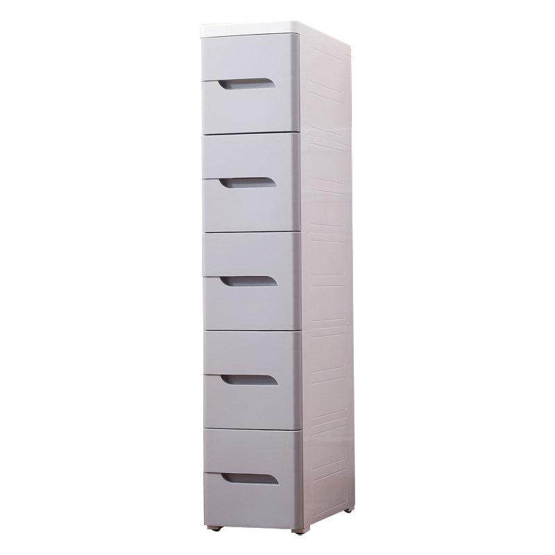 5 Drawers Vertical Kids Nightstand Modernism Plastic Nursery Dresser for Bedroom