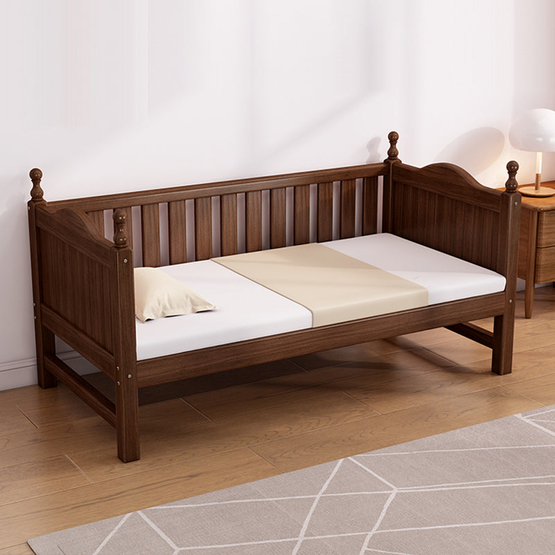 Solid Wood Baby Crib Traditional Beech Nursery Bed with Guardrails