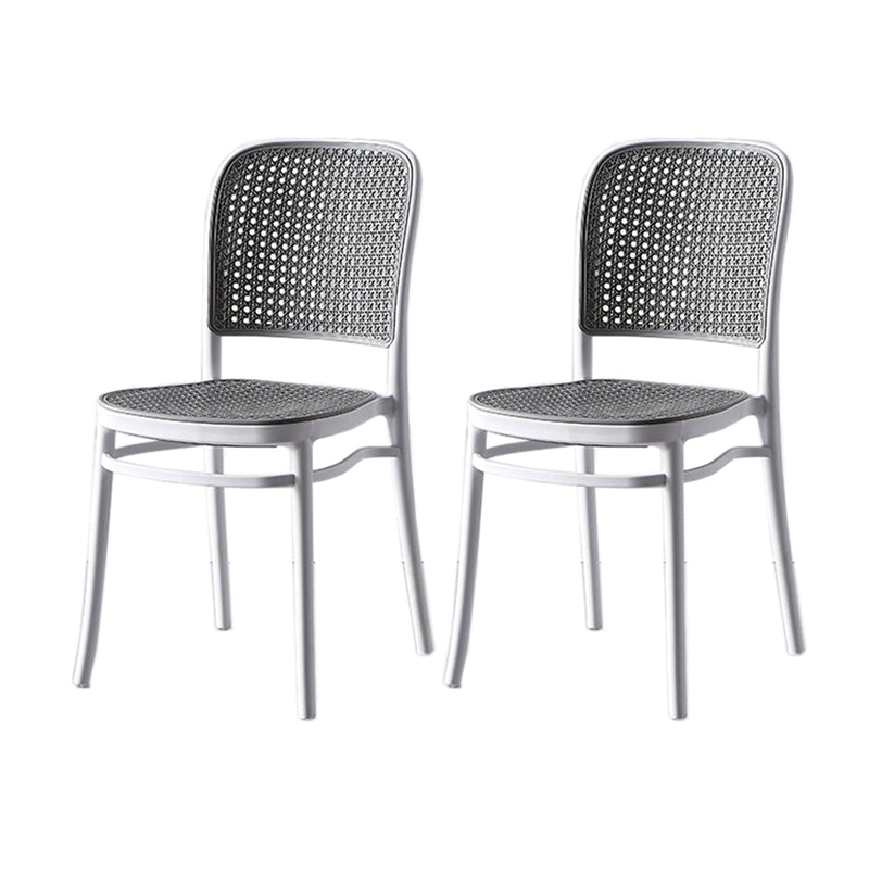 Tropical Plastic Outdoor Bistro Chairs Stacking Outdoors Dining Chairs