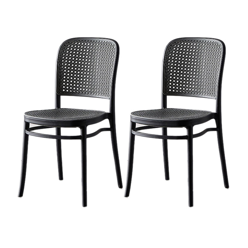 Tropical Plastic Outdoor Bistro Chairs Stacking Outdoors Dining Chairs