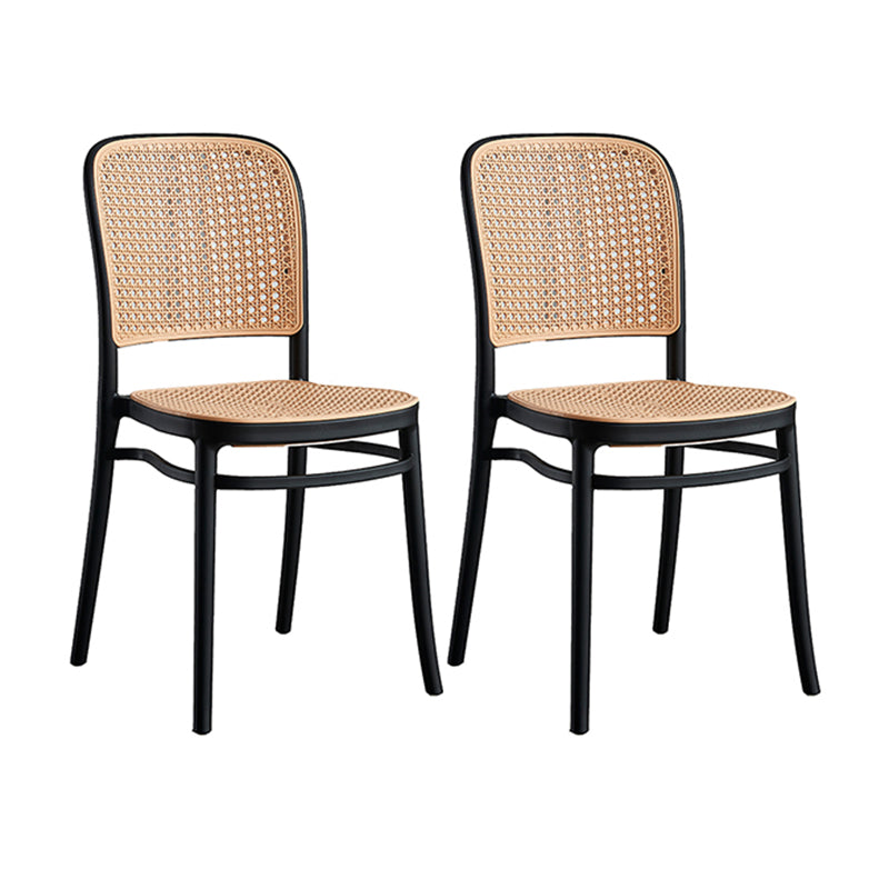 Tropical Plastic Outdoor Bistro Chairs Stacking Outdoors Dining Chairs