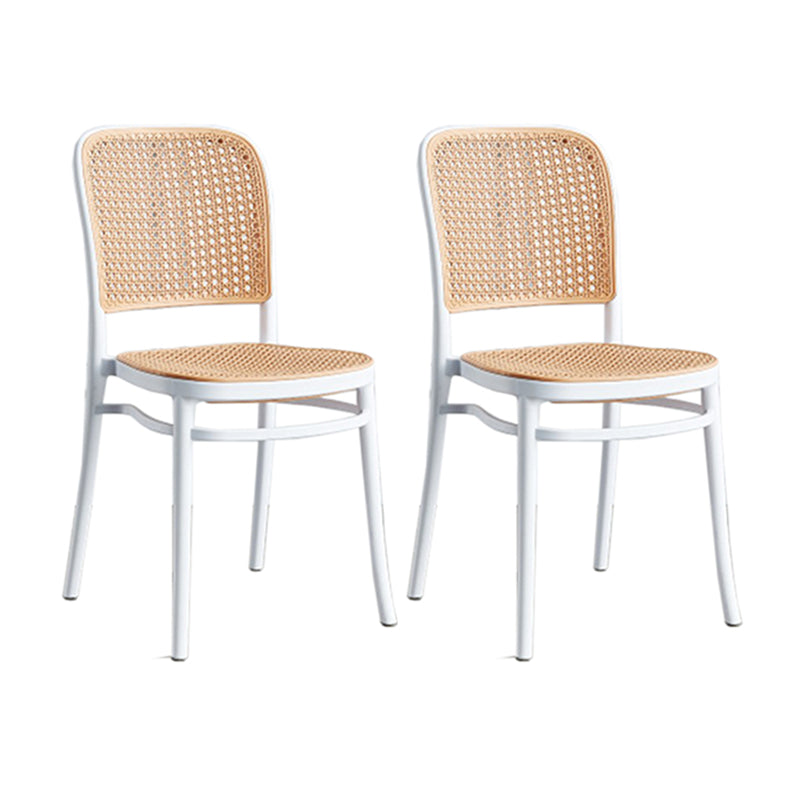 Tropical Plastic Outdoor Bistro Chairs Stacking Outdoors Dining Chairs