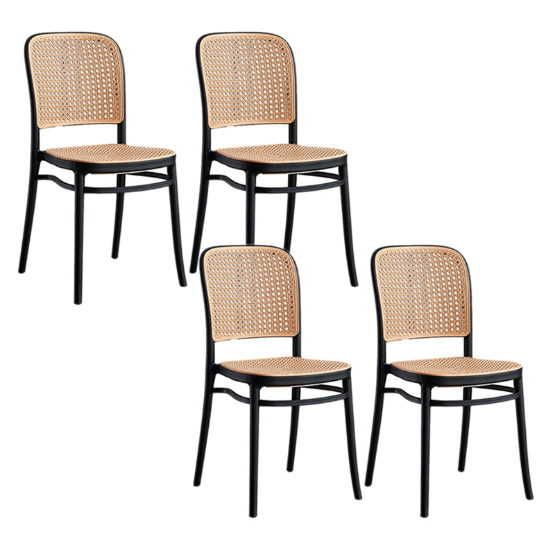 Tropical Plastic Outdoor Bistro Chairs Stacking Outdoors Dining Chairs