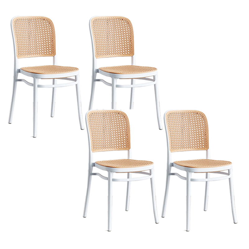 Tropical Plastic Outdoor Bistro Chairs Stacking Outdoors Dining Chairs