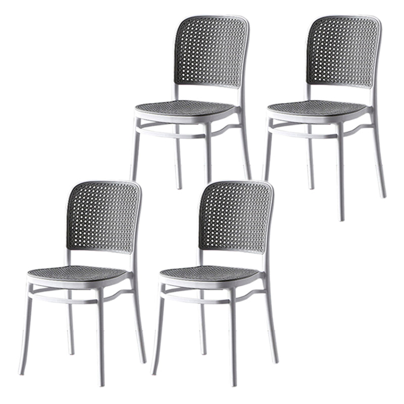 Tropical Plastic Outdoor Bistro Chairs Stacking Outdoors Dining Chairs