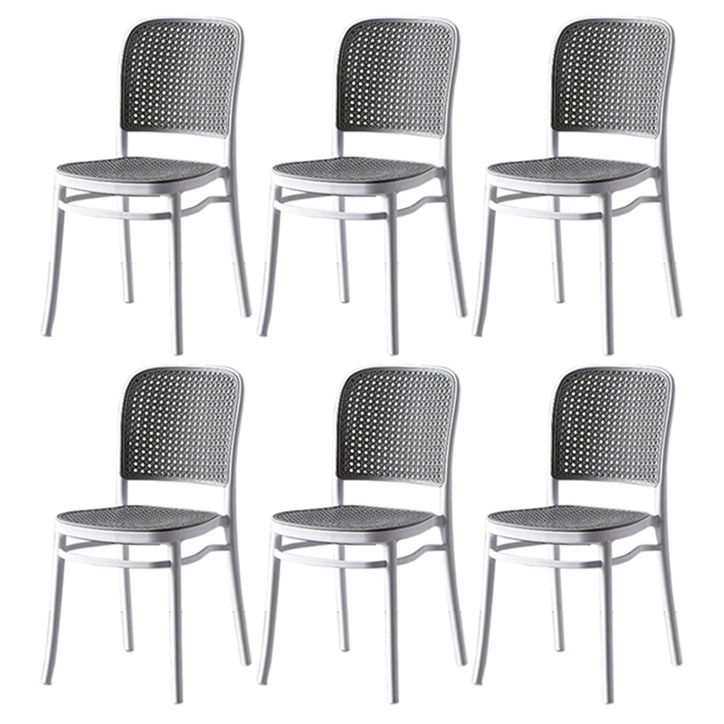 Tropical Plastic Outdoor Bistro Chairs Stacking Outdoors Dining Chairs