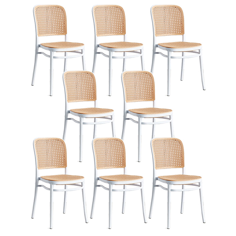 Tropical Plastic Outdoor Bistro Chairs Stacking Outdoors Dining Chairs