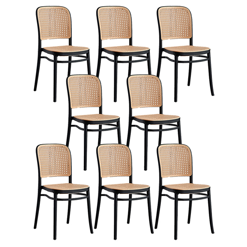 Tropical Plastic Outdoor Bistro Chairs Stacking Outdoors Dining Chairs