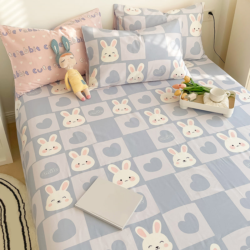 Fade Resistant Sheet Set Cartoon Painting Cotton Breathable Soft Bed Sheets