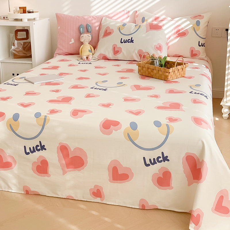 Fade Resistant Sheet Set Cartoon Painting Cotton Breathable Soft Bed Sheets