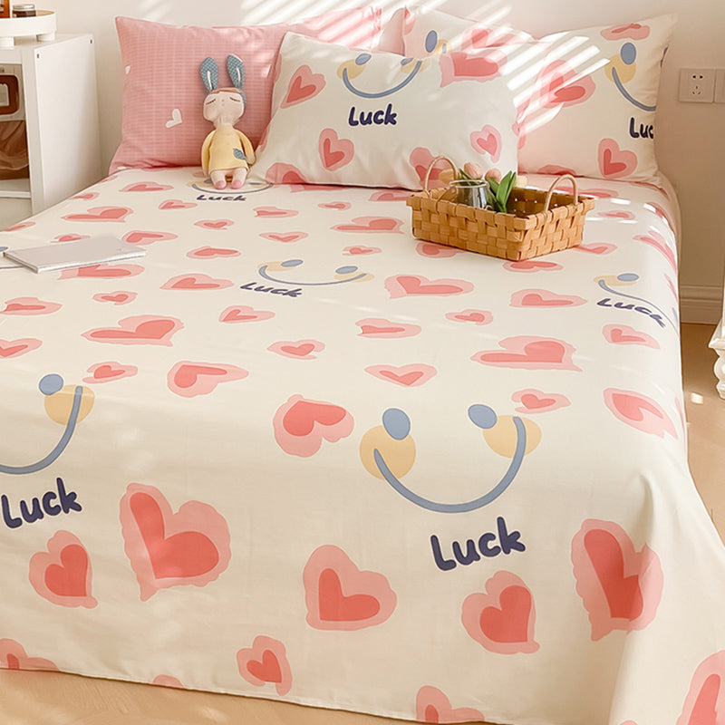 Fade Resistant Sheet Set Cartoon Painting Cotton Breathable Soft Bed Sheets