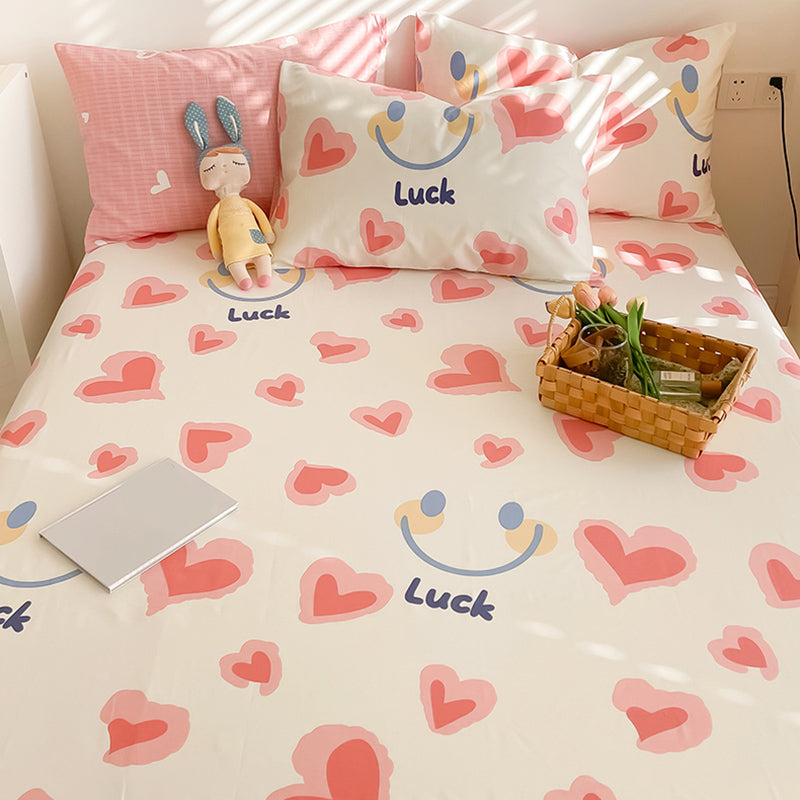 Fade Resistant Sheet Set Cartoon Painting Cotton Breathable Soft Bed Sheets