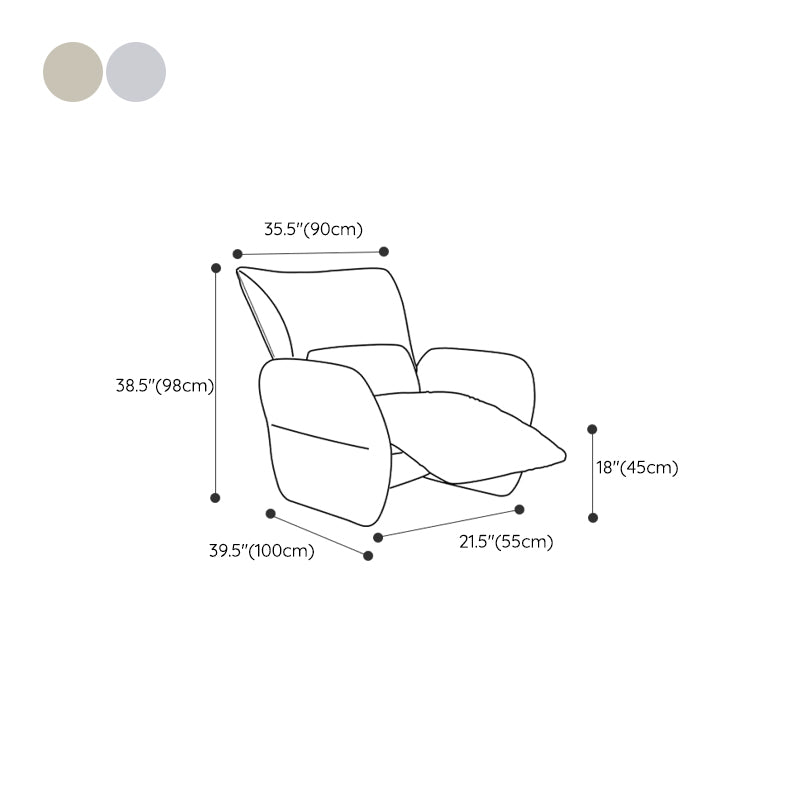 Power Recliner with Swivel Base 3.4" Wide Microsuede Recliners