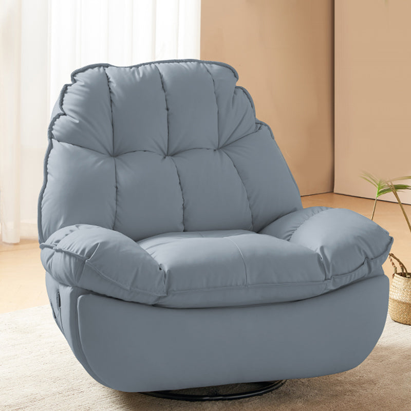 Tufted Faux Leather Recliner Chair Modern 44" Wide Single Reclining Chair with Storage