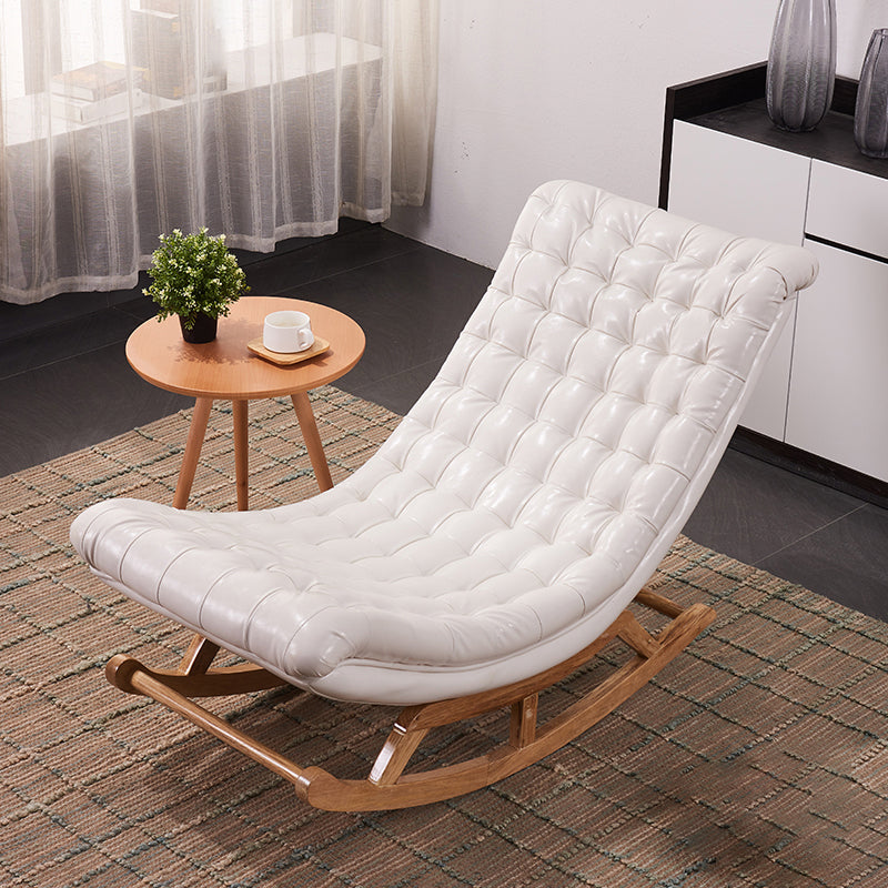 Indoor Leisure Chaise Chair Modern Wooden Upholstered Rocking Chair