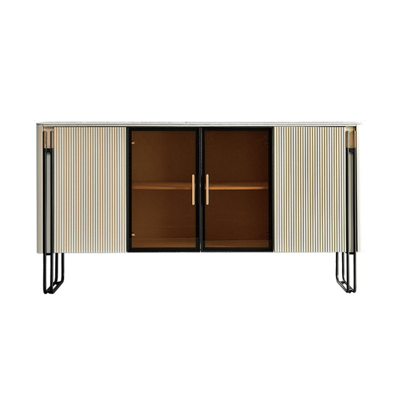 Modern Sideboard Cabinet 4 Doors Engineered Wood Dining Buffet