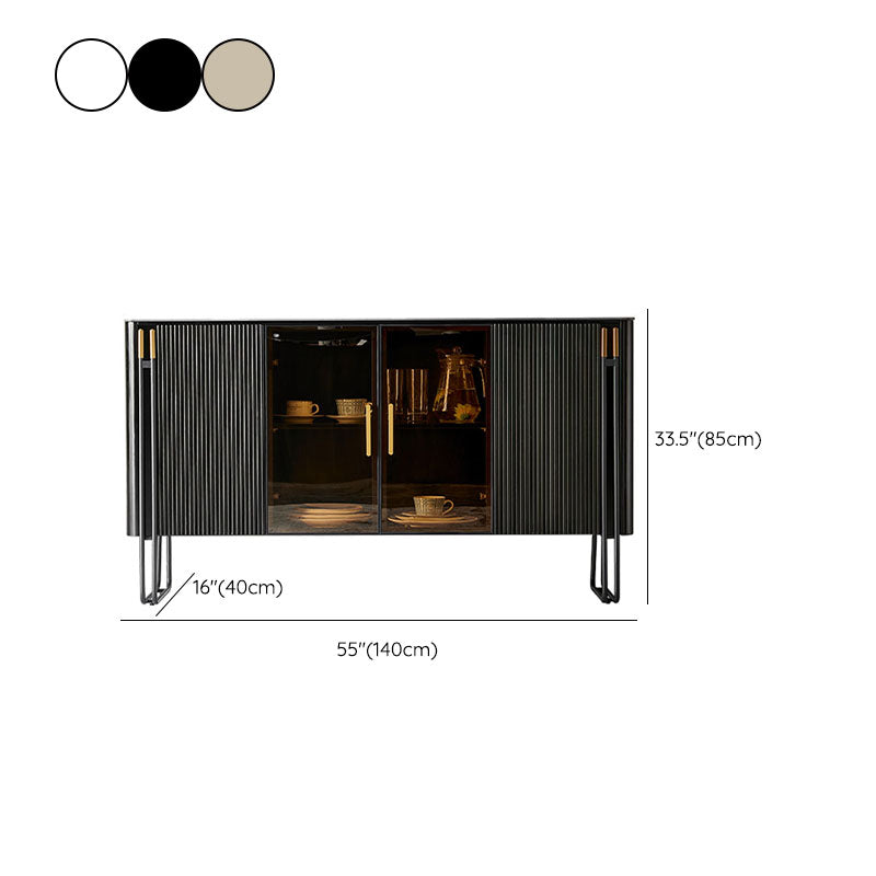 Modern Sideboard Cabinet 4 Doors Engineered Wood Dining Buffet