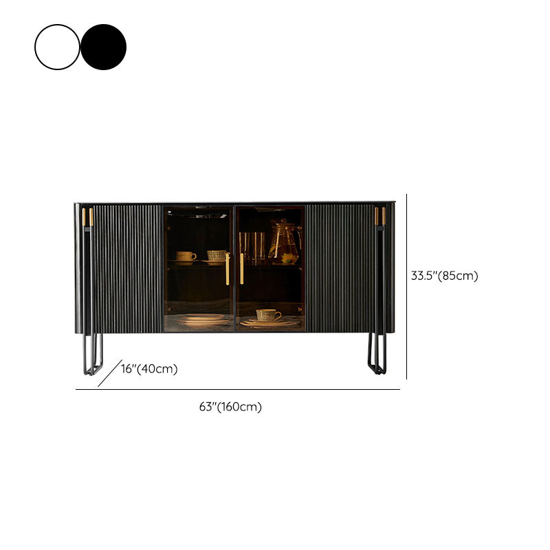 Modern Sideboard Cabinet 4 Doors Engineered Wood Dining Buffet