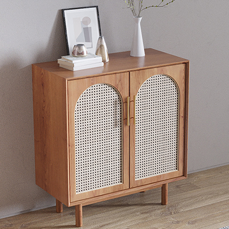 Contemporary Brown Sideboard Solid Wood Server Table for Dining Room