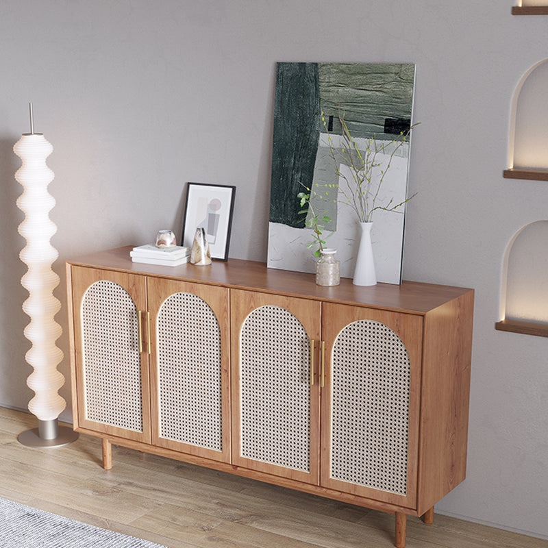 Contemporary Brown Sideboard Solid Wood Server Table for Dining Room