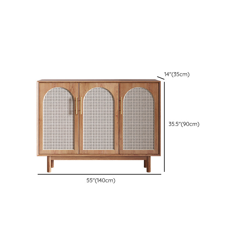 Contemporary Brown Sideboard Solid Wood Server Table for Dining Room