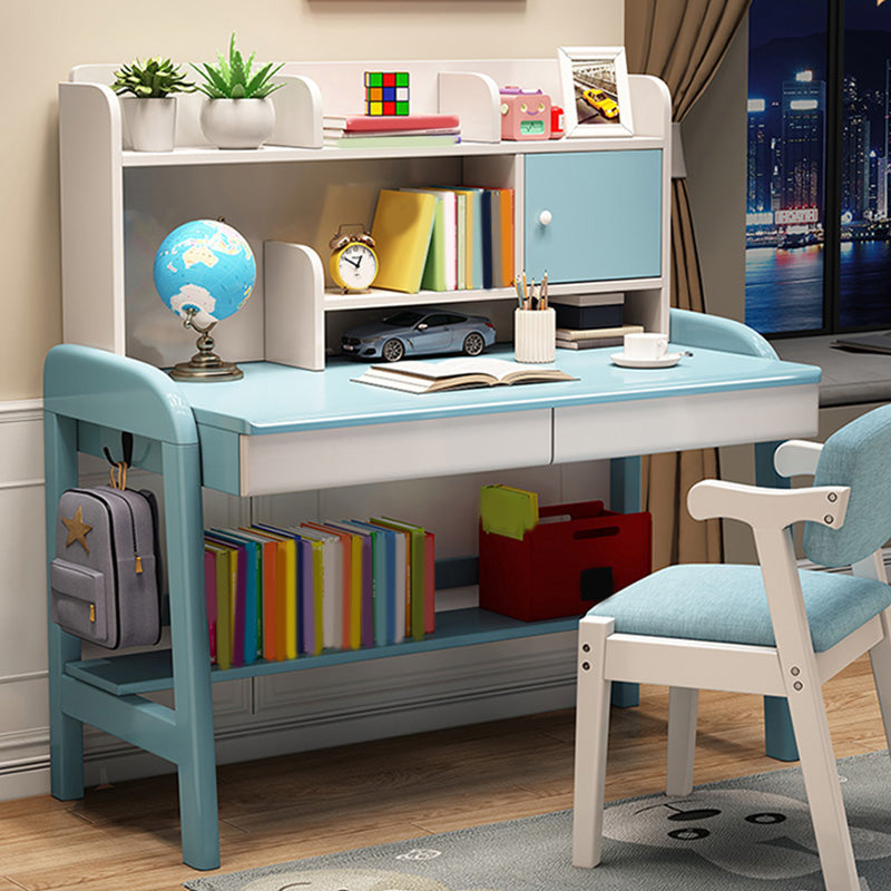 Adjustable Writing Desks Solid Wood Kids Table with Storage and Drawer Desk