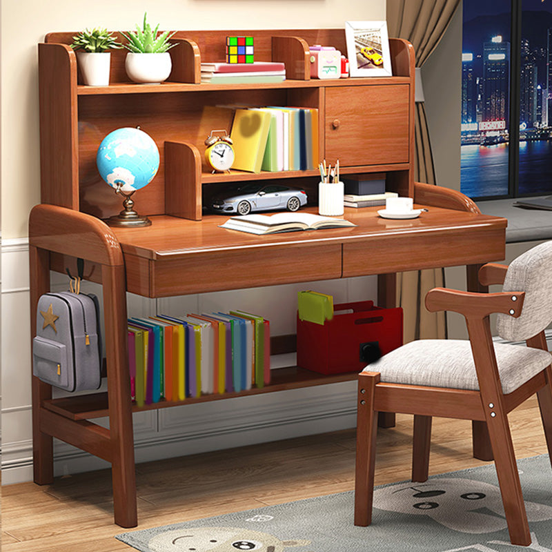 Adjustable Writing Desks Solid Wood Kids Table with Storage and Drawer Desk