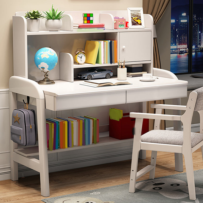 Adjustable Writing Desks Solid Wood Kids Table with Storage and Drawer Desk