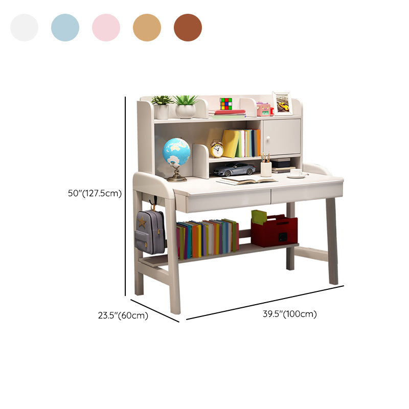 Adjustable Writing Desks Solid Wood Kids Table with Storage and Drawer Desk