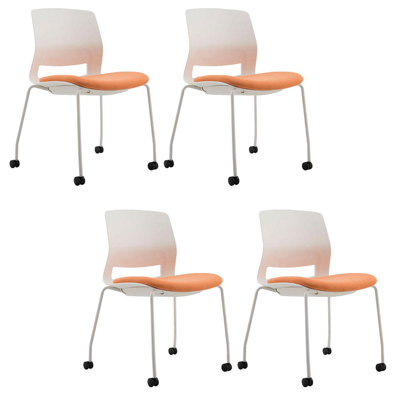 Contemporary No Arm Task Chair Orange Conference Chair for Office