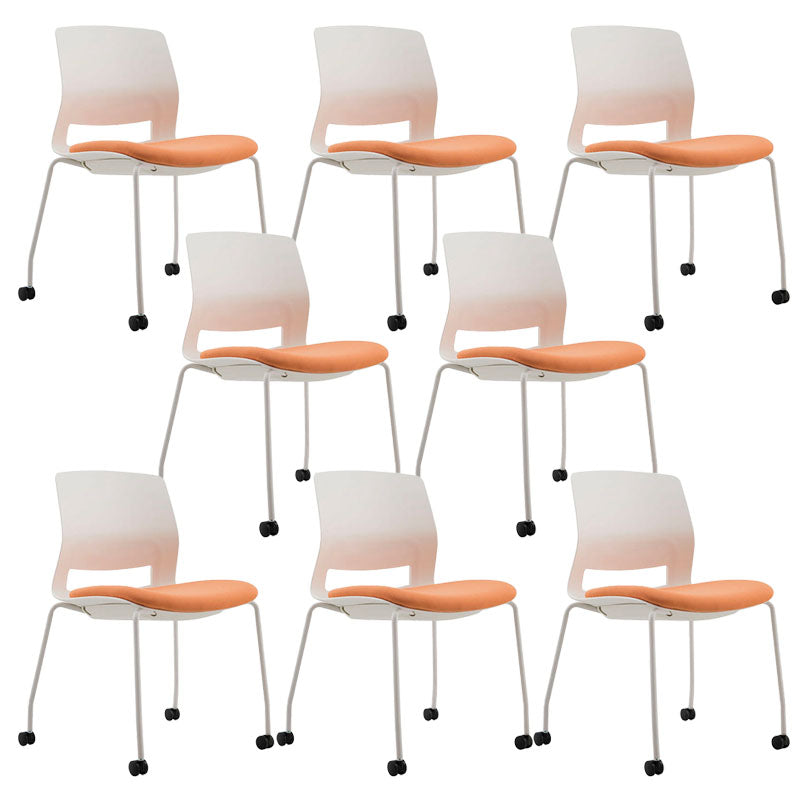 Contemporary No Arm Task Chair Orange Conference Chair for Office