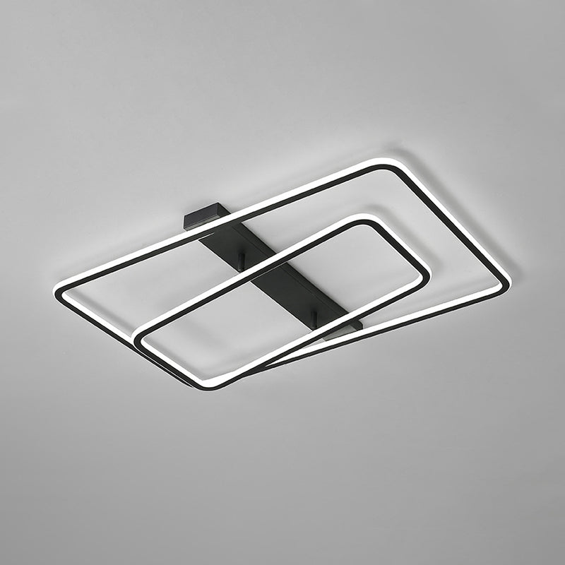 Lampada da incasso in acrilico con cornice rettangolare Lampada semplice da incasso a LED nera con luce calda/bianca