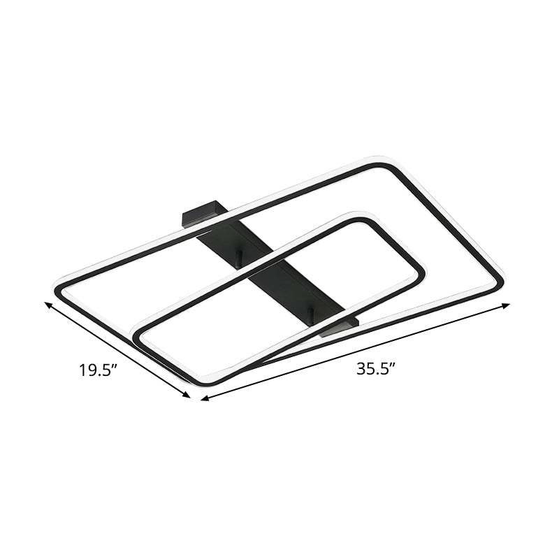 Rechthoekig frame acryl inbouwlamp Eenvoudige LED zwarte inbouwlamp in warm/wit licht