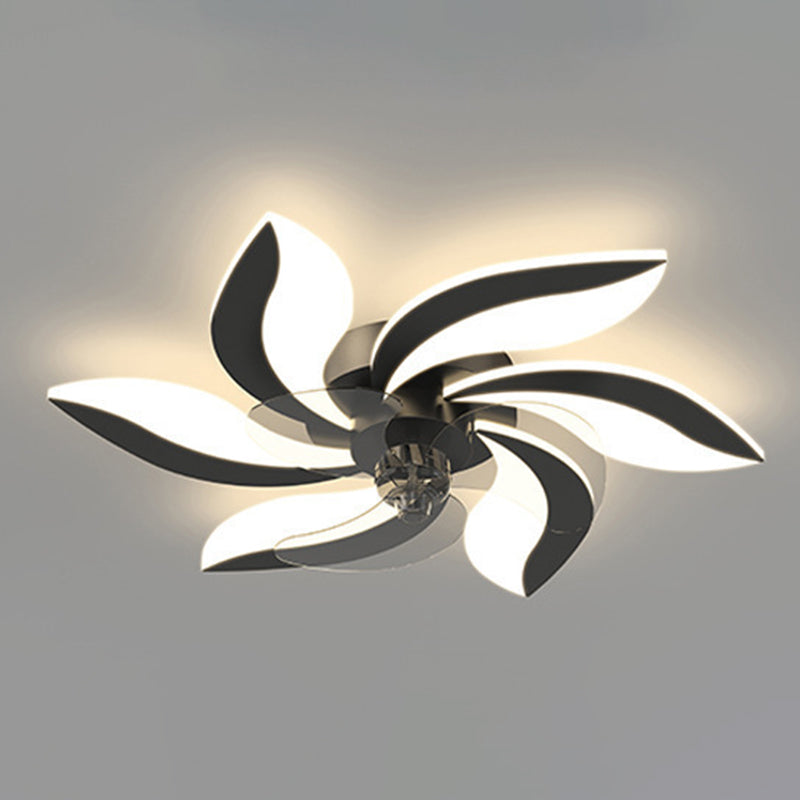 Geometric Shape Metal Ceiling Fans Modern Style Multi Lights Flush Ceiling Fan