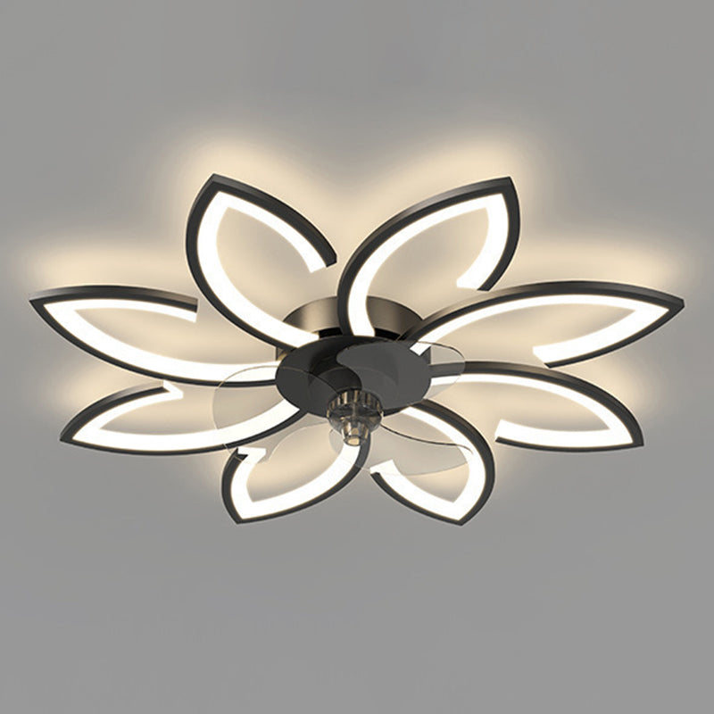 Geometric Shape Metal Ceiling Fans Modern Style Multi Lights Flush Ceiling Fan