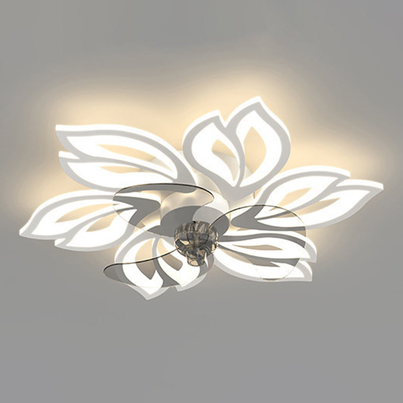 Geometric Shape Metal Ceiling Fans Modern Style Multi Lights Flush Ceiling Fan